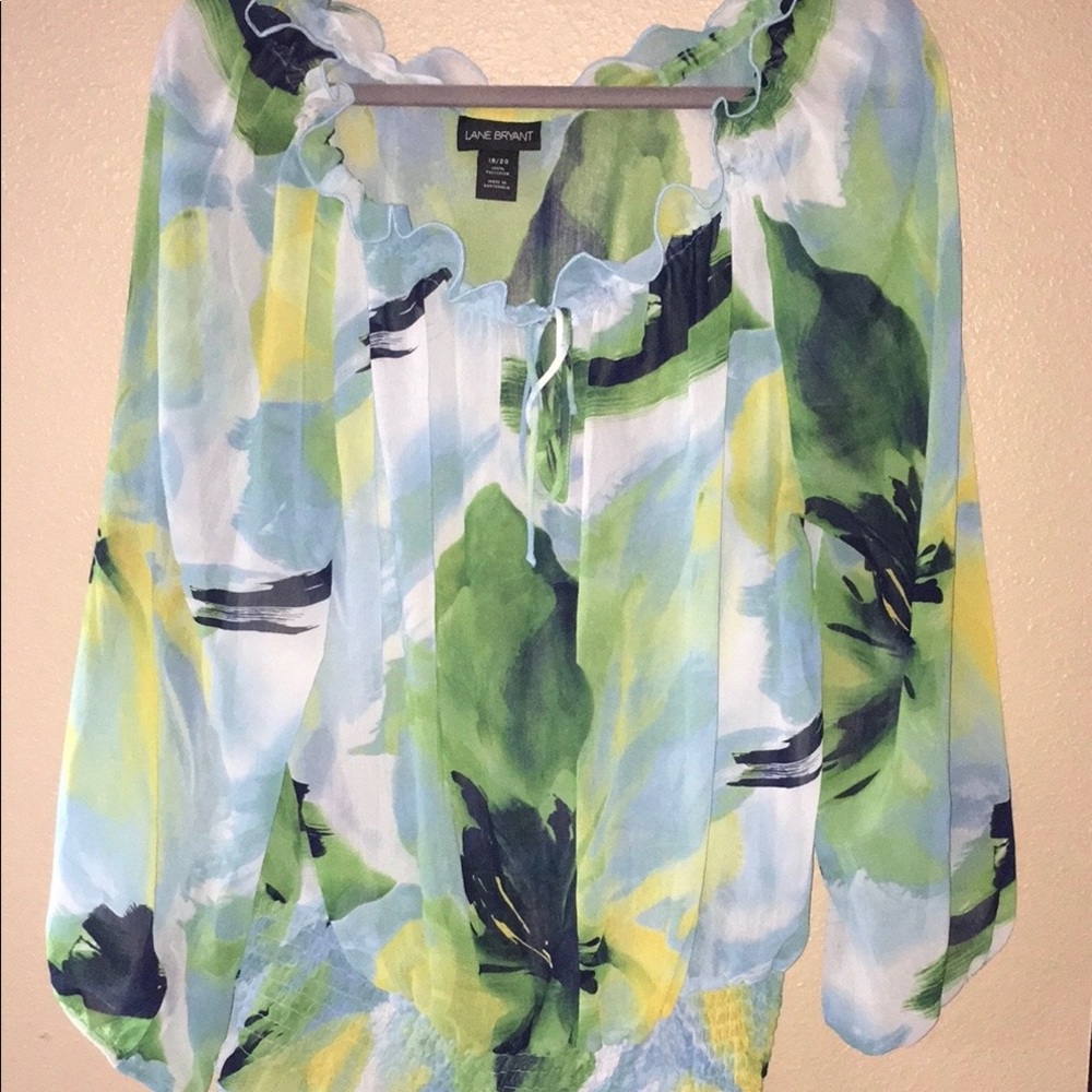 Lane Bryant Elastic Waist Sheer Blouse